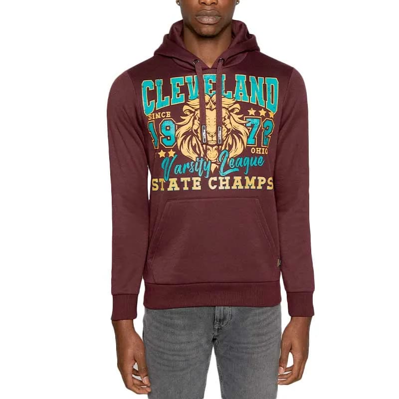 Featured product image of brave-soul-mens-hoodie-pullover-hoody-jumper-burgundy