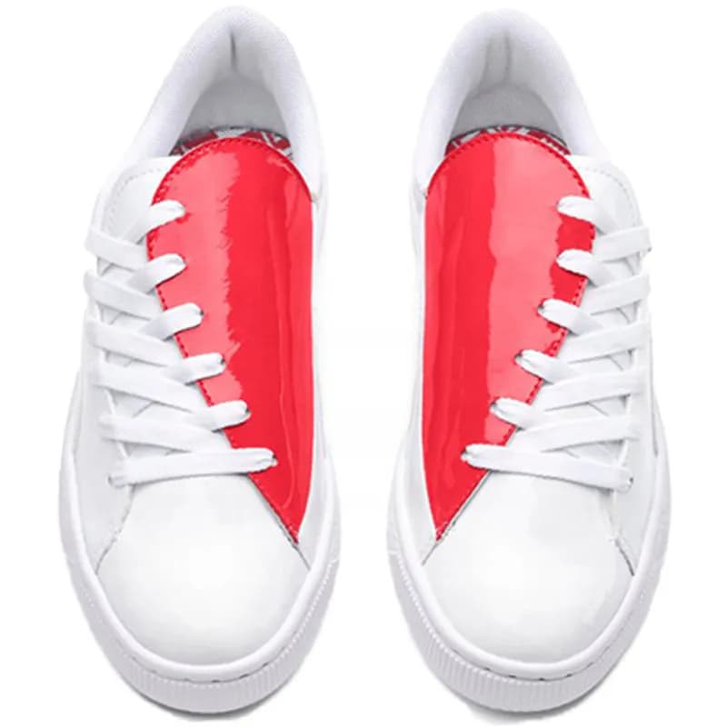 Featured product image of puma-womens-trainers-leather-lace-up-slip-on-shoes-white-hibiscus