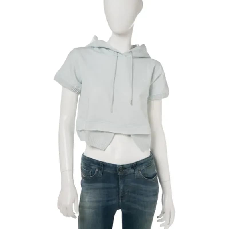 Featured product image of diesel-f-irma-0qanl-womens-sweat-hoodie-summer-black-hooded-cropped-top-sky-blue