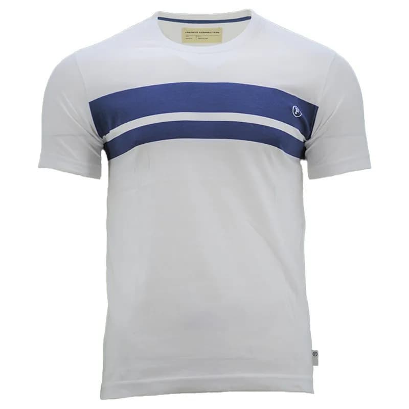 Featured product image of french-connection-mens-printed-t-shirts-short-sleeve-white-blue-lines