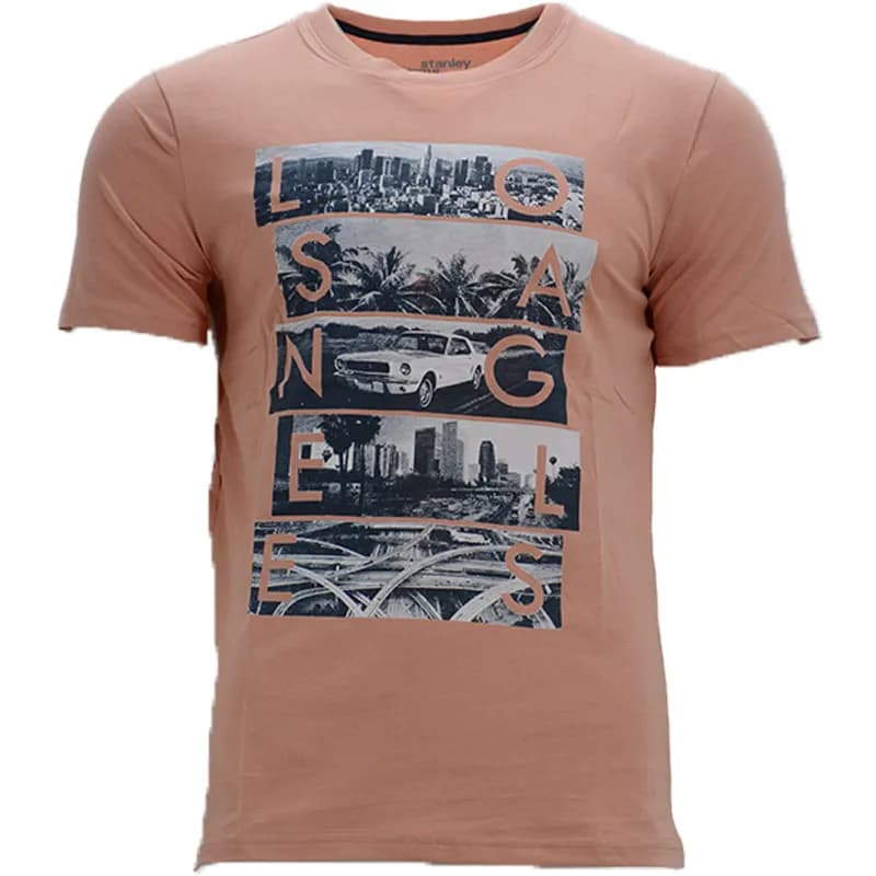 Featured product image of new-mens-printed-t-shirts-short-sleeve-summer-cotton-peach-lsn