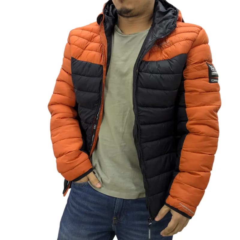 Featured product image of crosshatch-mens-puffer-jacket-lightweight-winter-quilted-padded-full-zip-orange