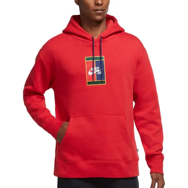 Featured product image of nike-mens-fleece-hoodie-red-sb-court-logo