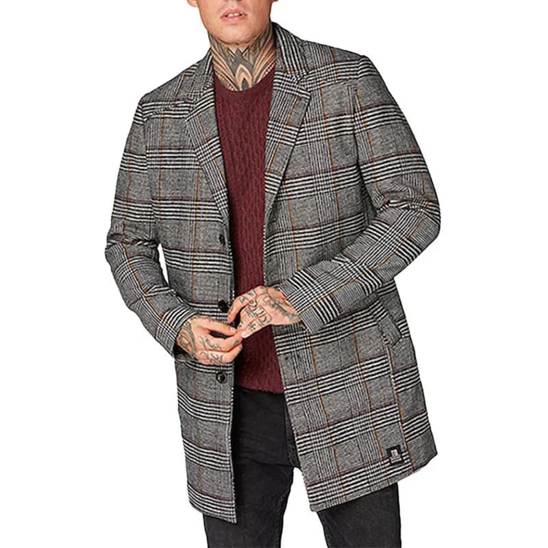 Featured product image of tom-tailor-mens-trench-over-coat-wool-winter-long-jacket-yellow-line
