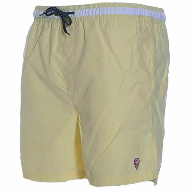 Featured product image of mens-swimming-board-shorts-swim-surf-shorts-trunks-plain-light-yellow