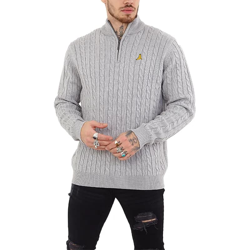 Featured product image of brave-soul-mens-cable-knit-cardigan-regular-fit-grey