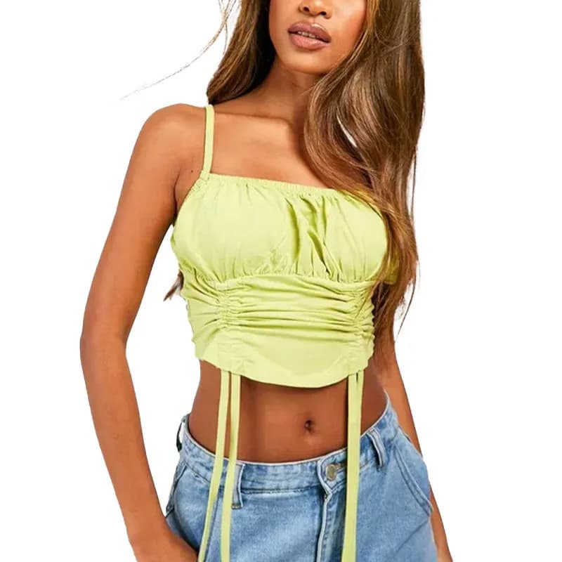 Featured product image of brave-soul-pheobepka-womens-vest-cotton-casual-tops-lime-green