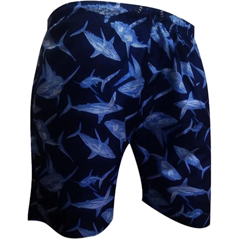 Featured product image of mens-shorts-surf-swim-trunks-summer-beachwear-navy-large-shark