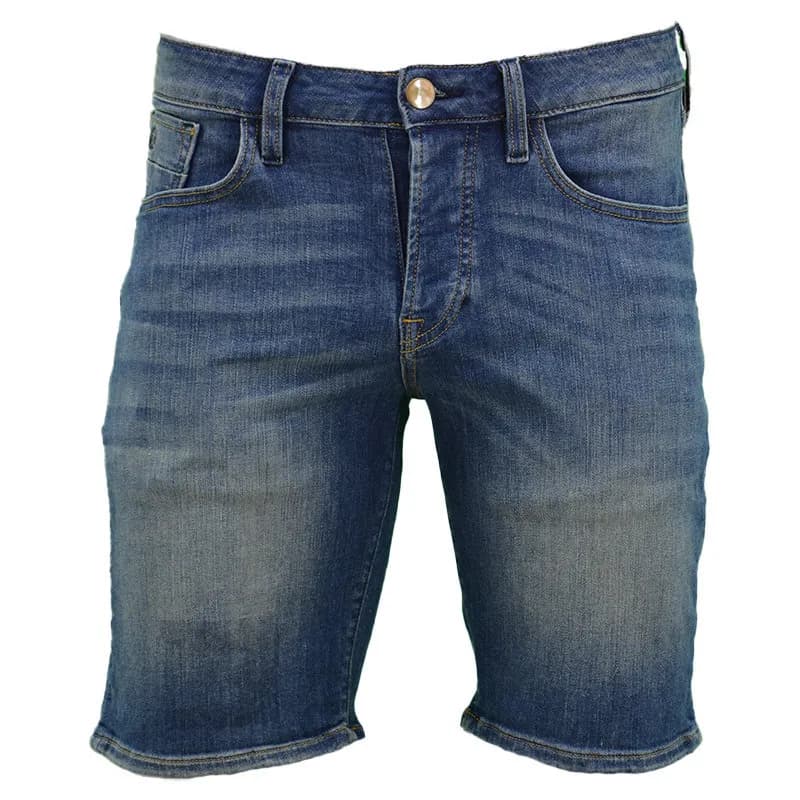 Featured product image of scotch-and-soda-mens-cargo-shorts-regular-fit-blue-faded-ripped