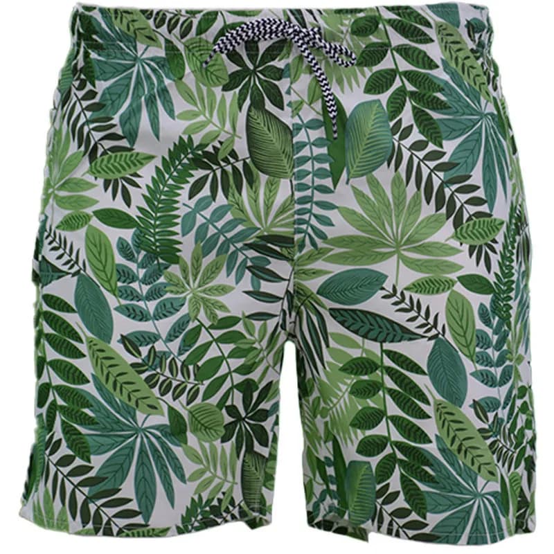 Featured product image of mens-swimming-board-shorts-swim-surf-trunks-green-leaf