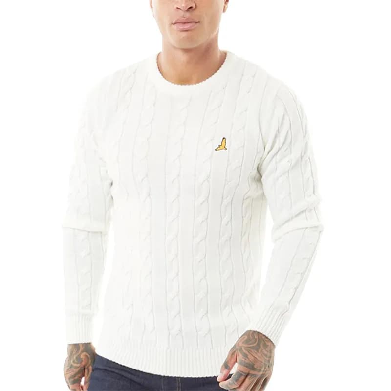 Featured product image of brave-soul-mens-pullover-jumper-knitted-top-off-white