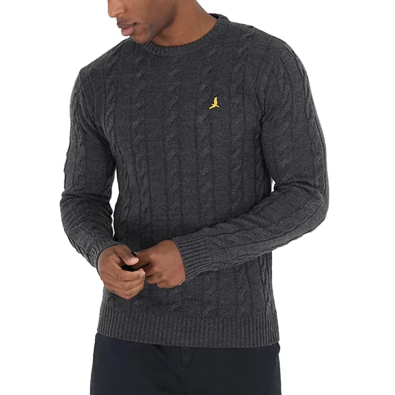 Featured product image of brave-soul-mens-pullover-jumper-knitted-top-charcoal