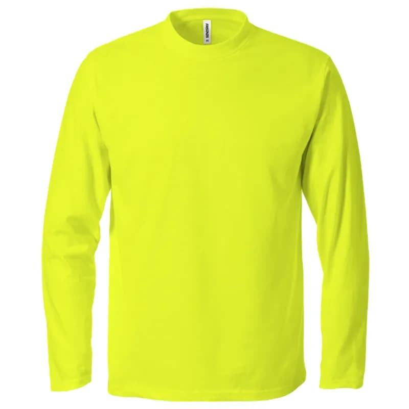 Featured product image of mens-long-sleeve-t-shirts-crew-neck-gym-plain-cotton-tee-lime-green