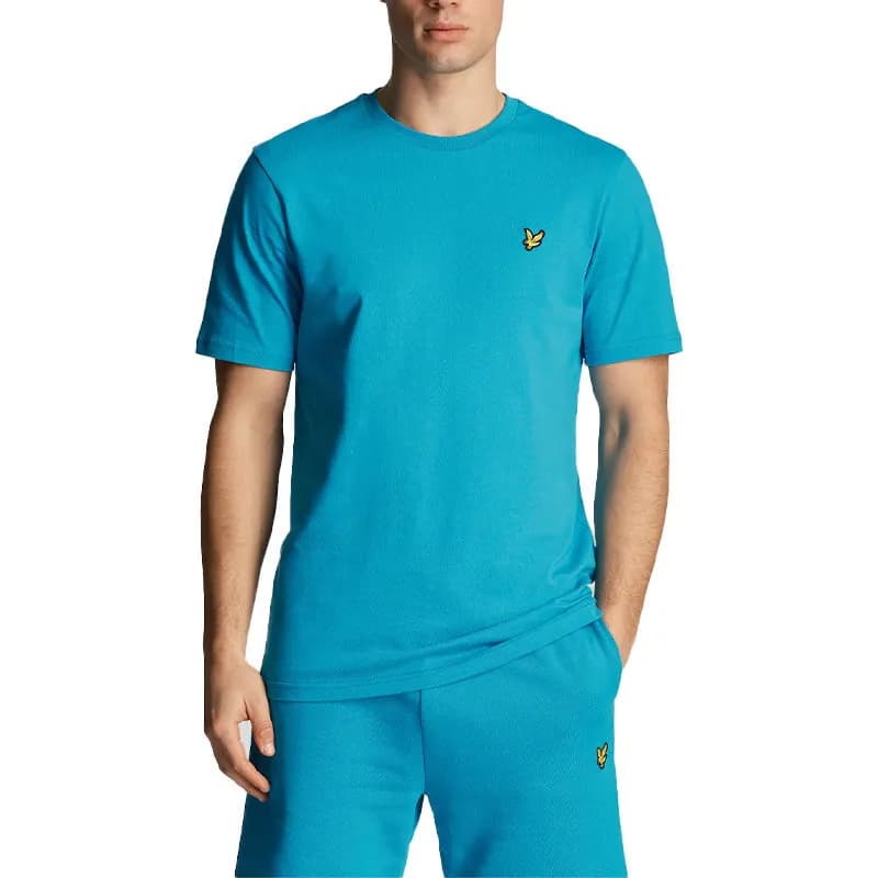 Featured product image of lyle-and-scott-mens-short-sleeve-t-shirts-crew-neck-tee-teal-blue