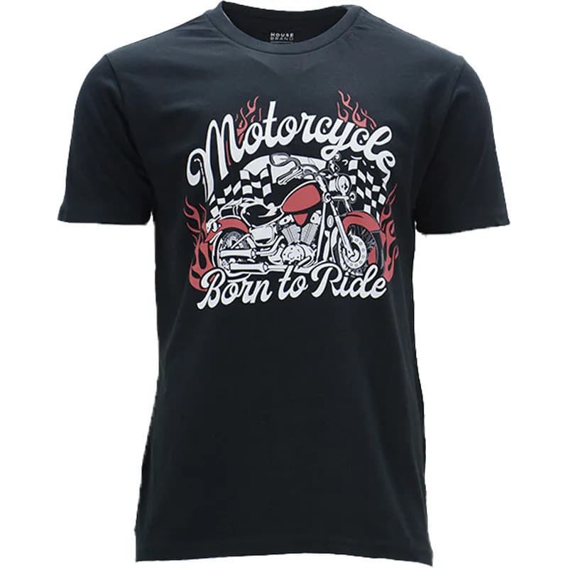 Featured product image of mens-t-shirts-short-sleeve-crew-neck-printed-motorcycle-born-to-ride-2