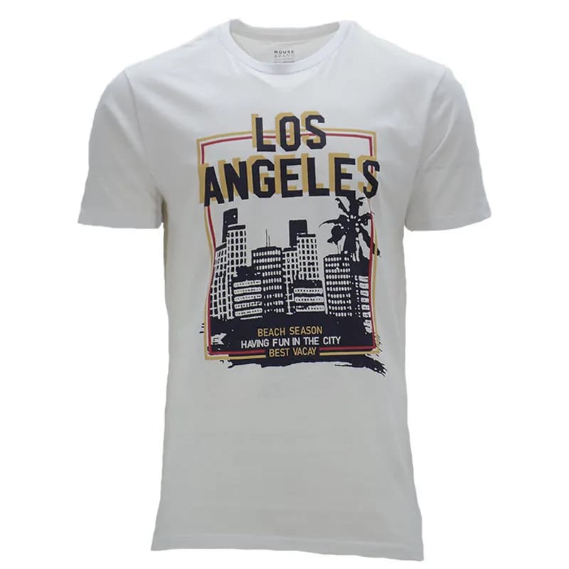 Featured product image of mens-crew-neck-t-shirts-short-sleeve-los-angeles-white