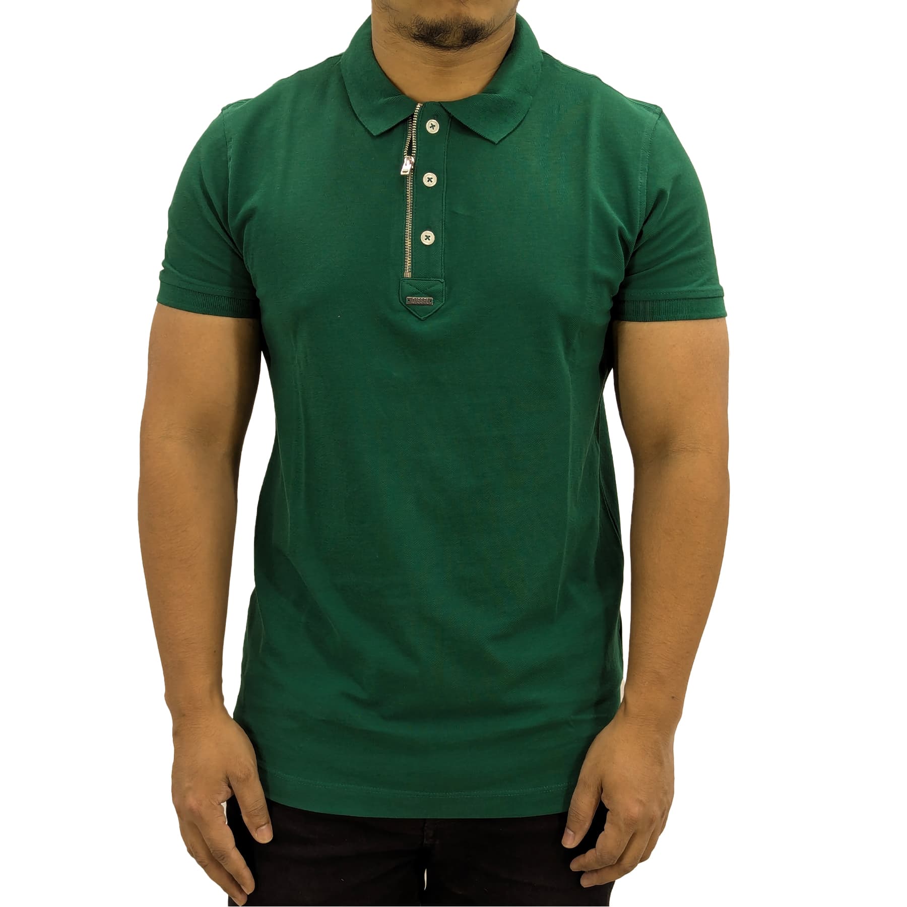 DIESEL T-SMITH-ZIP OUT RBAWH Mens Polo T Shirts