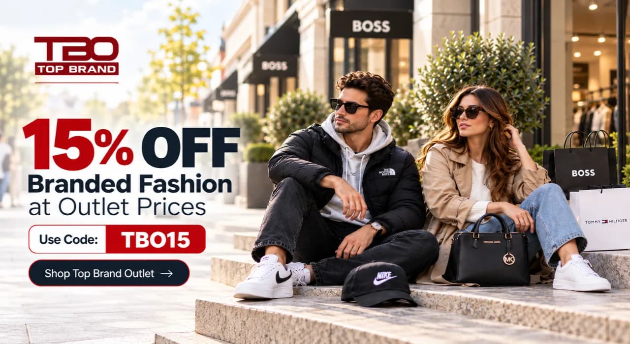 15% off branded fashion at Top Brand Outlet with discount code TBO15