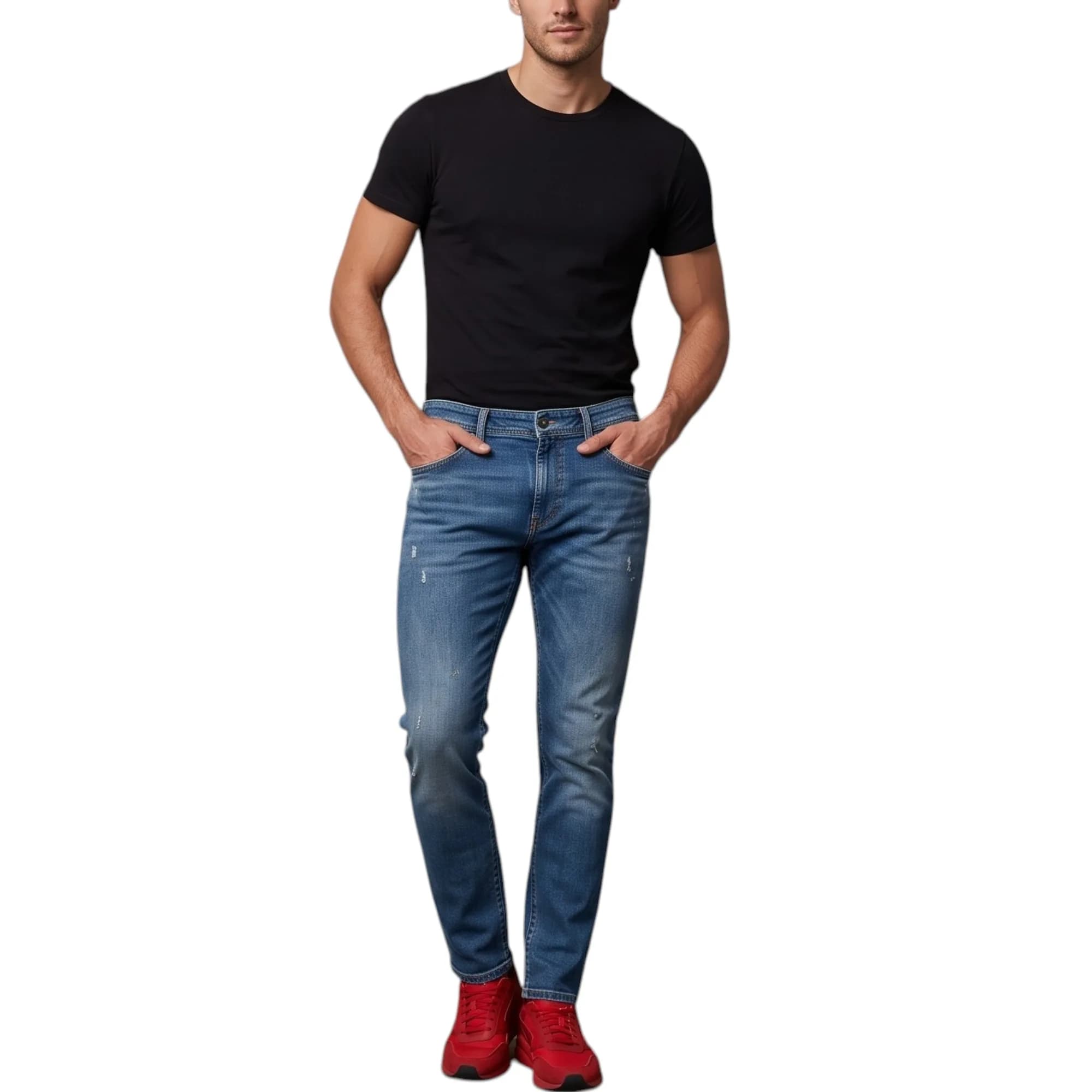 Diesel TEPPHAR 0688A men's slim fit denim jeans front view
