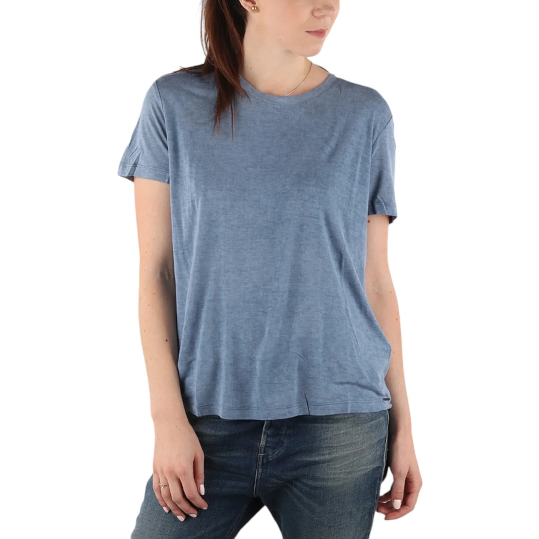 Diesel T-MORIPLAQUE women's t-shirt front view, classic round neckline