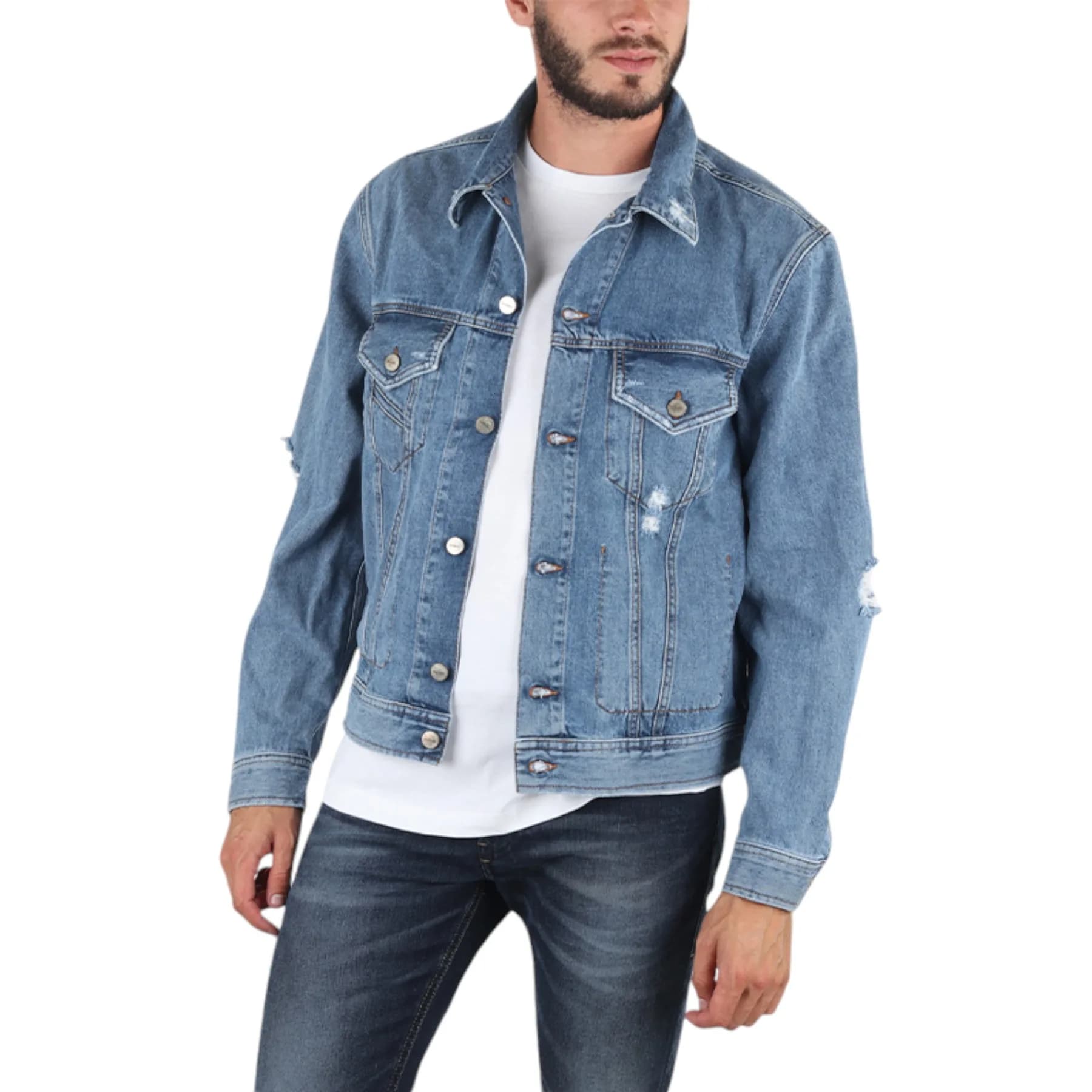 Diesel D-ROBYN mens blue denim jacket front view
