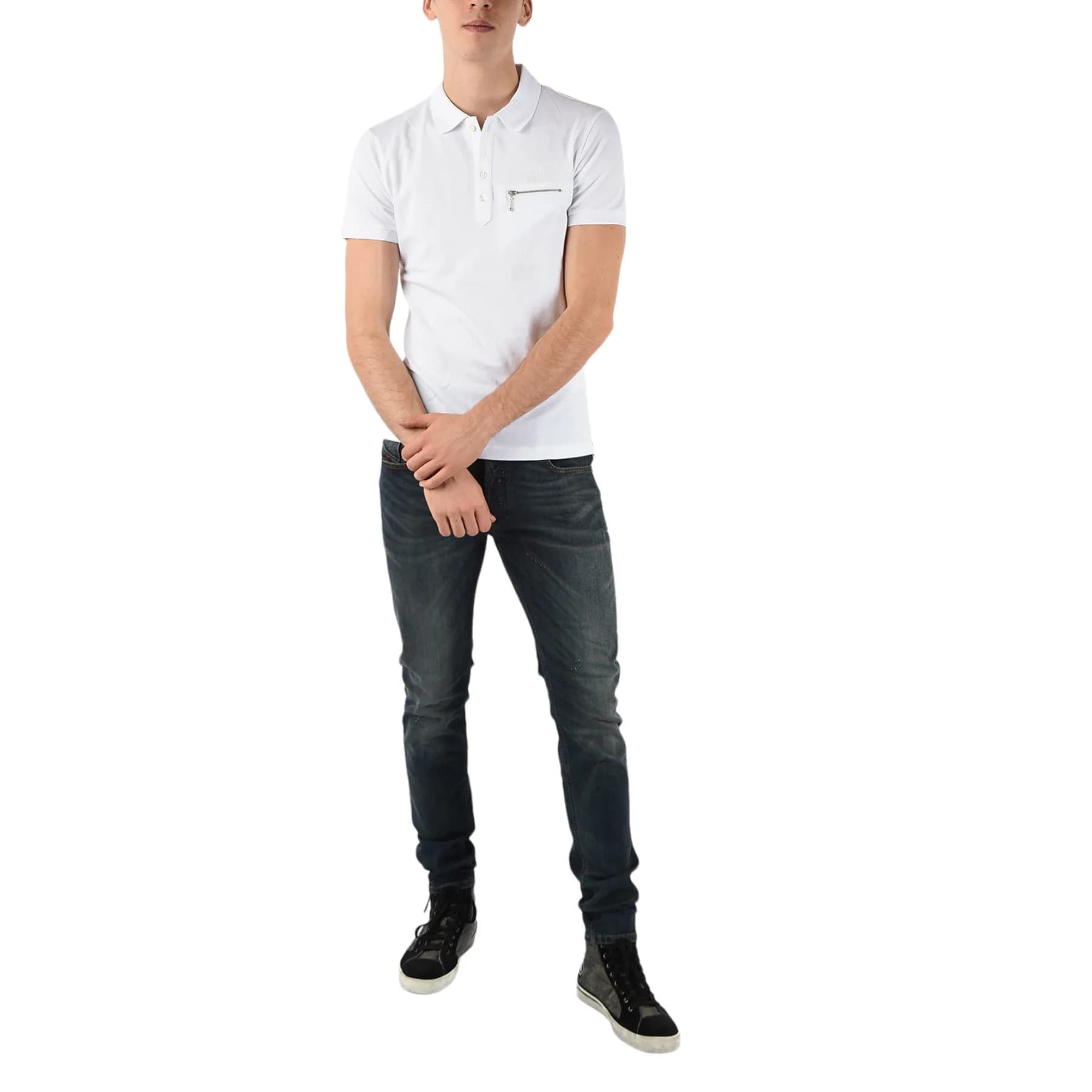 Diesel T-KAL men's cotton polo shirt front view