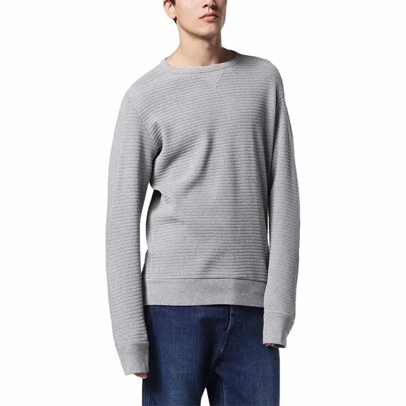 Diesel S Jerry Felpa mens grey cotton pullover sweatshirt front view