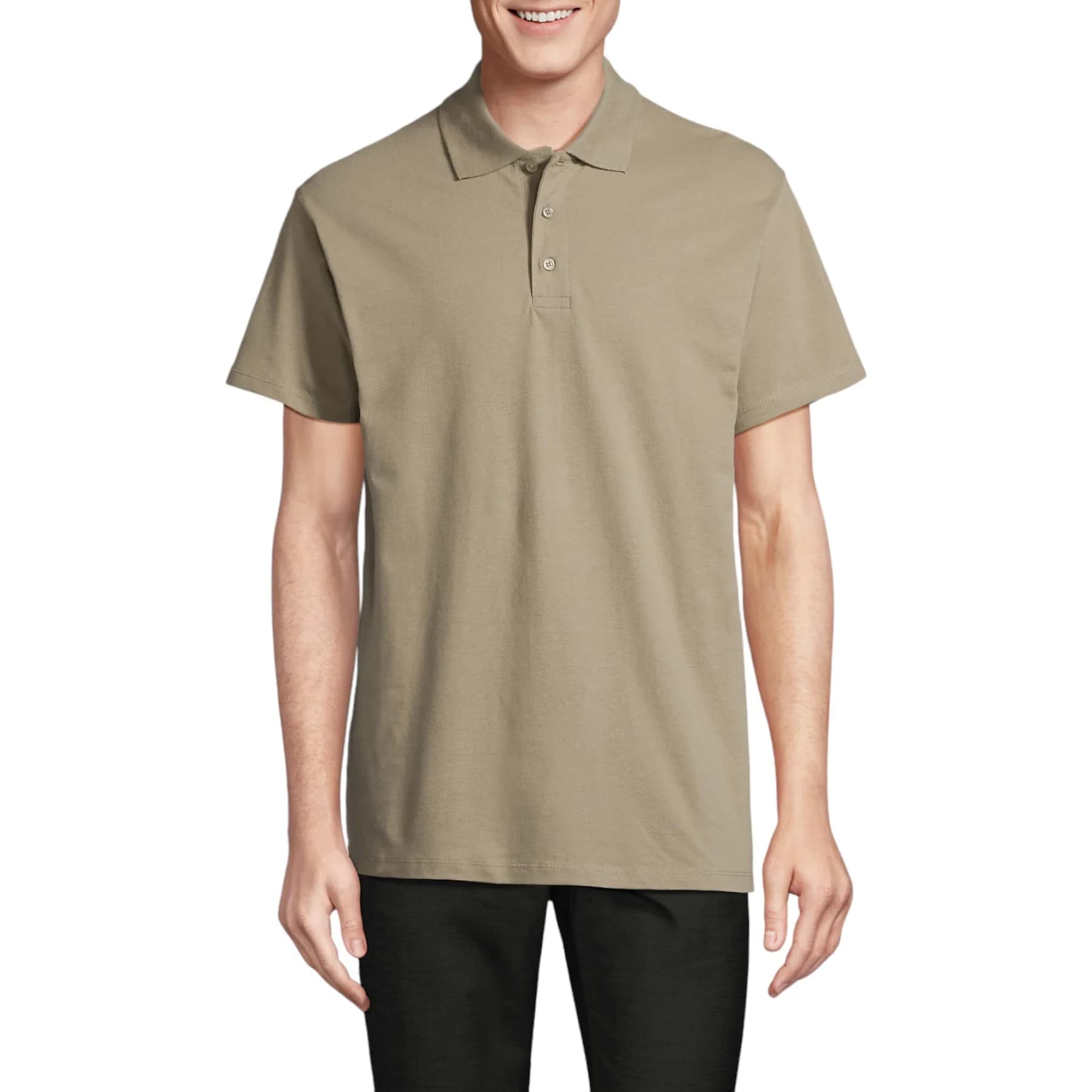 SOL'S khaki mens short sleeve polo shirt front view