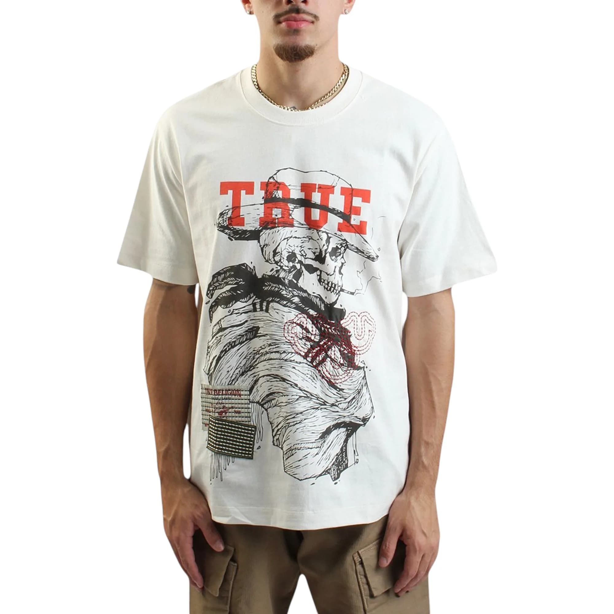 True Religion 108466 Mens Oversized T Shirts Yellowstone Drop Shoulder Soft