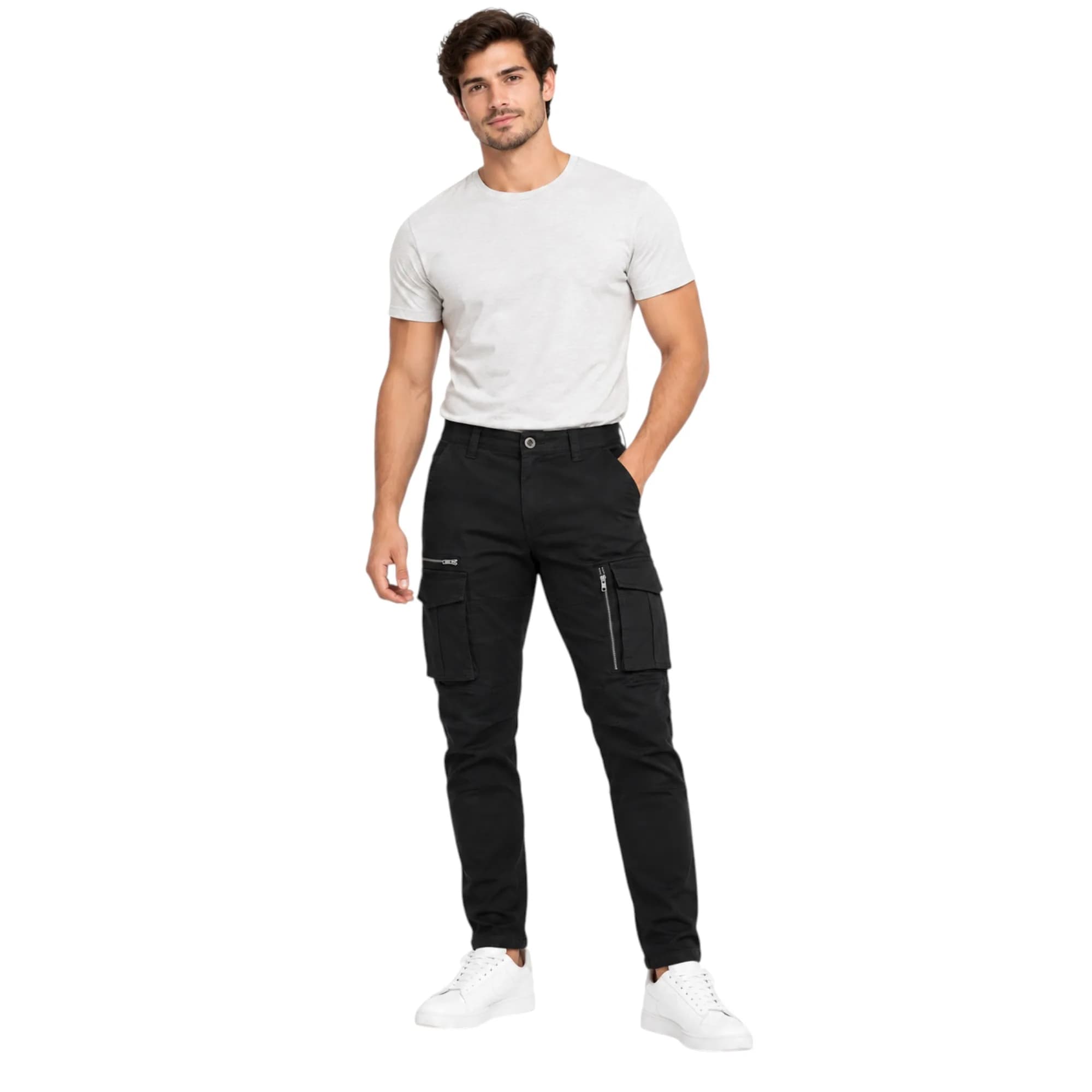 Joss Mens Cargo Chinos Trousers