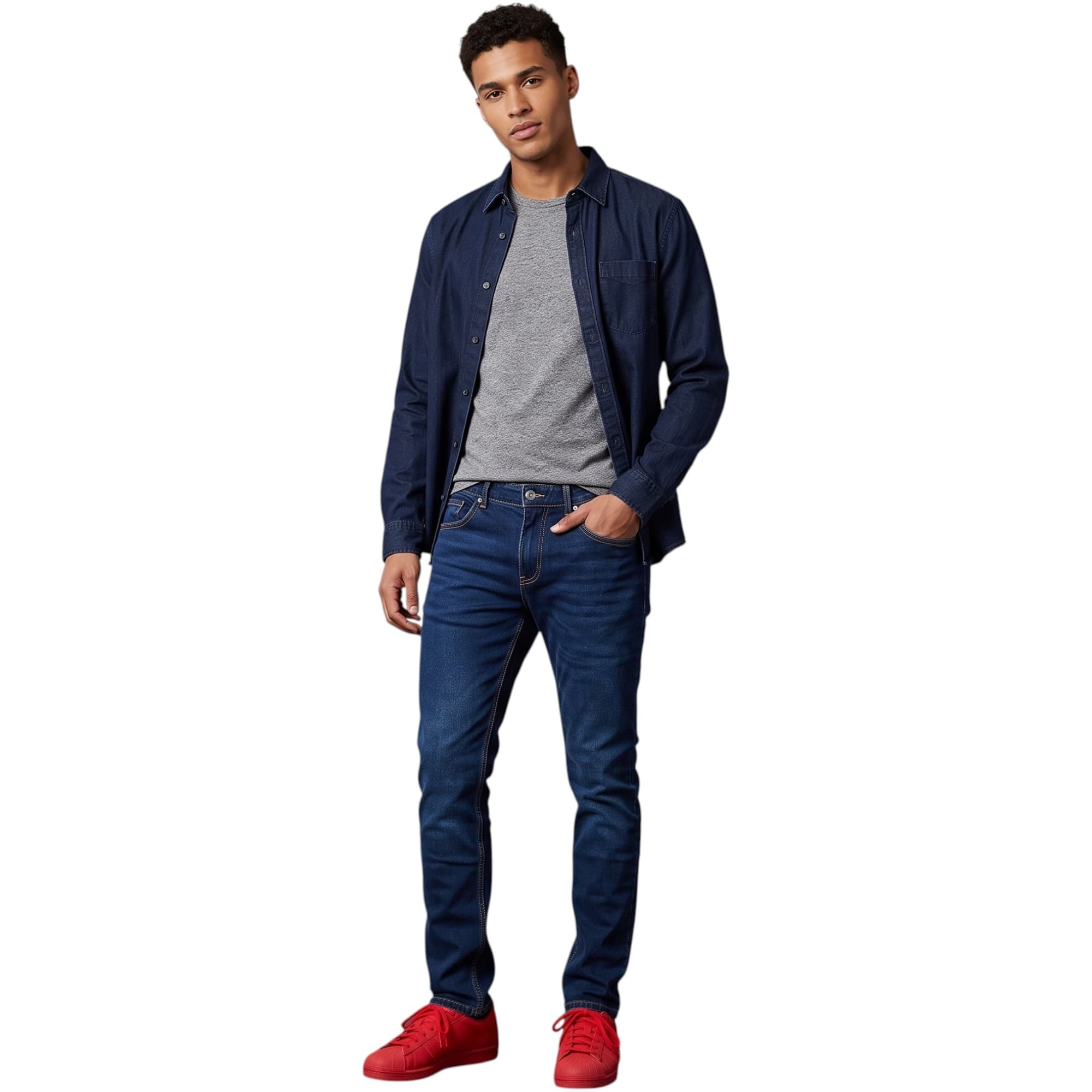 Calvin Klein CK J 026 dark blue slim fit mens jeans front view