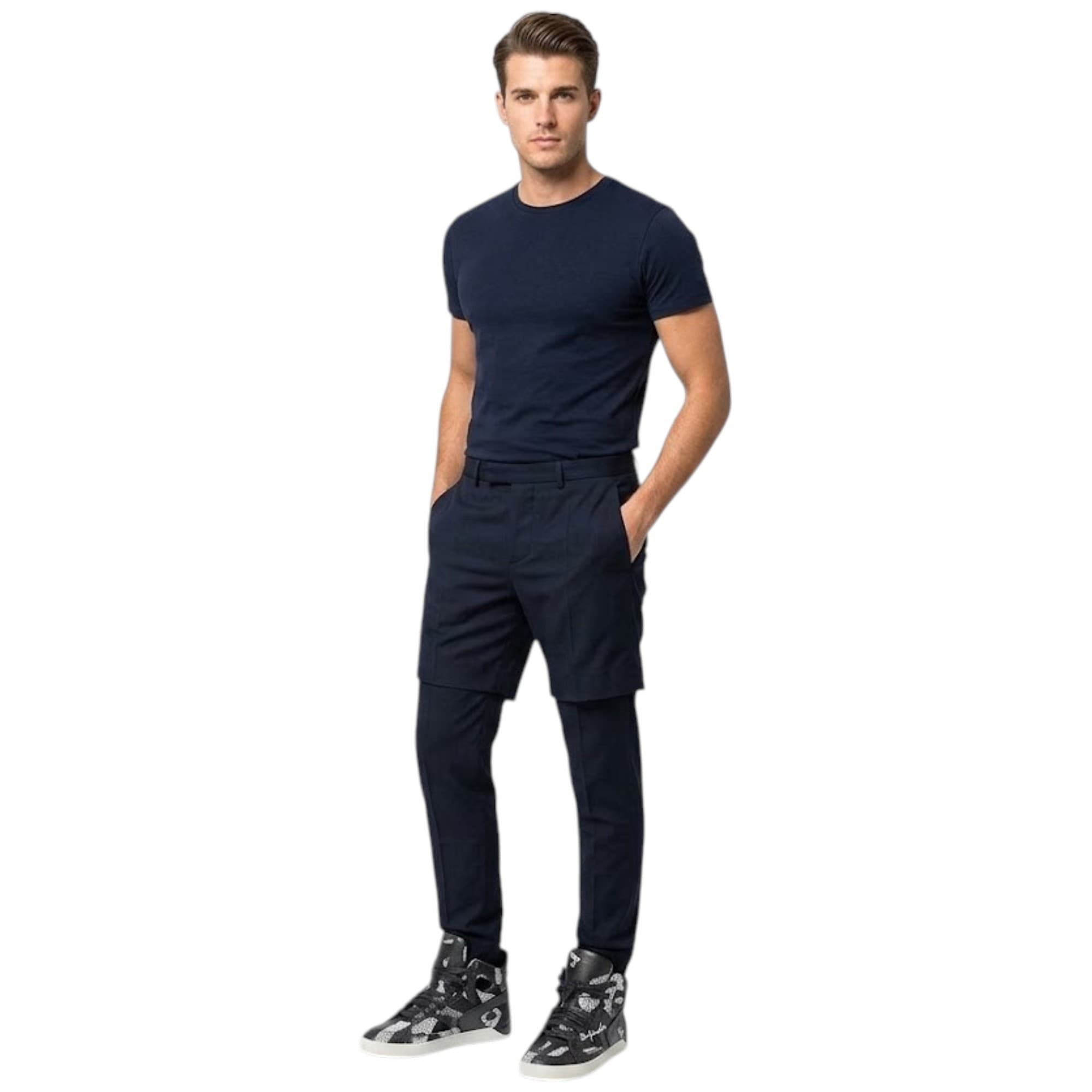 Diesel Black Gold PELONG black cotton chinos front view