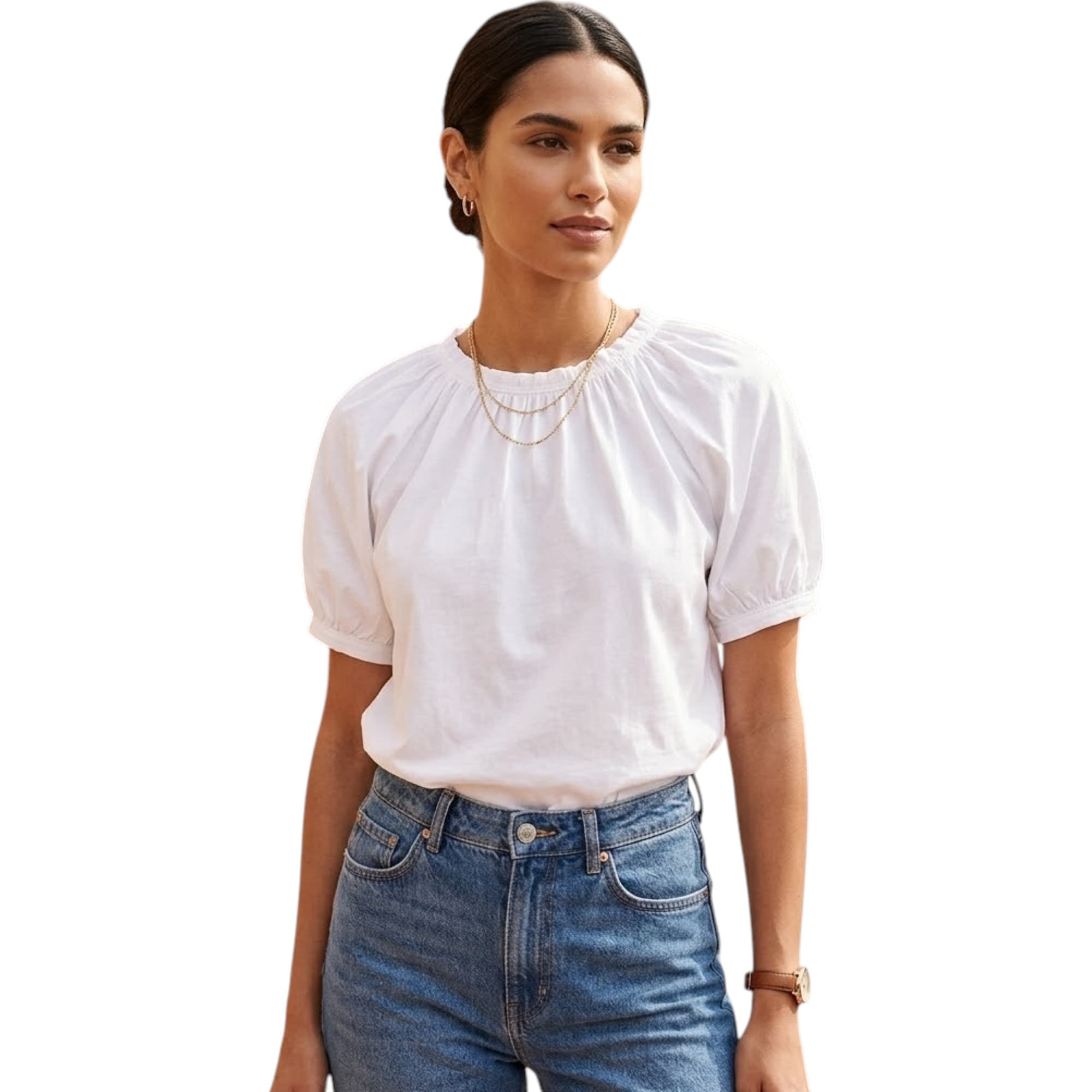 Diesel Black Gold THULLAY TOP women's crop top, crew neck front view