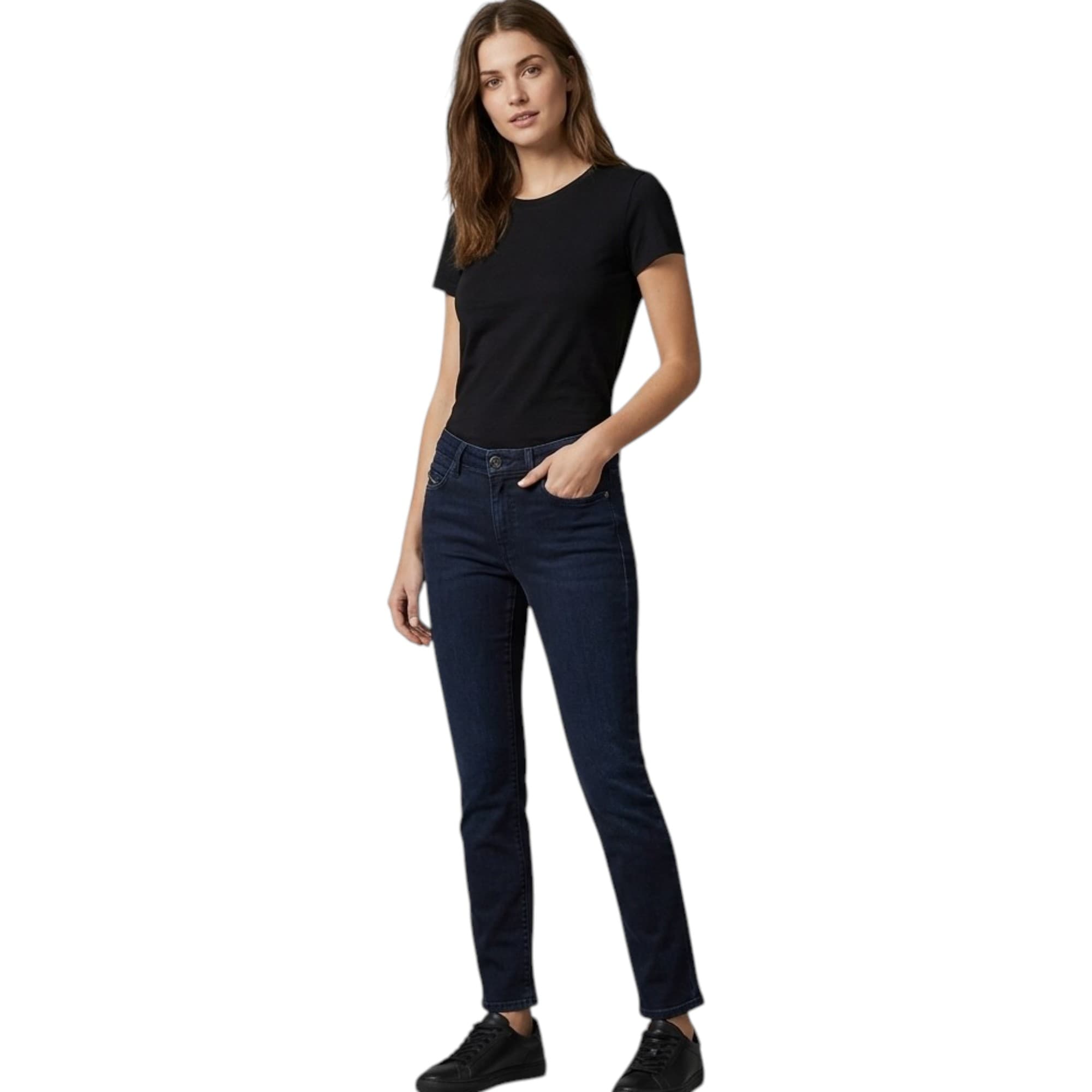 Diesel Black Gold TYPE 1820 women's black straight-fit jeans front view
