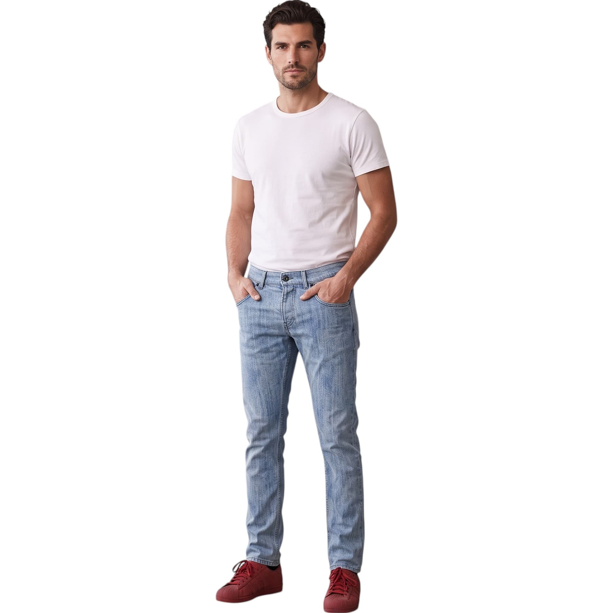 Diesel 2813 men's black denim jeans front view