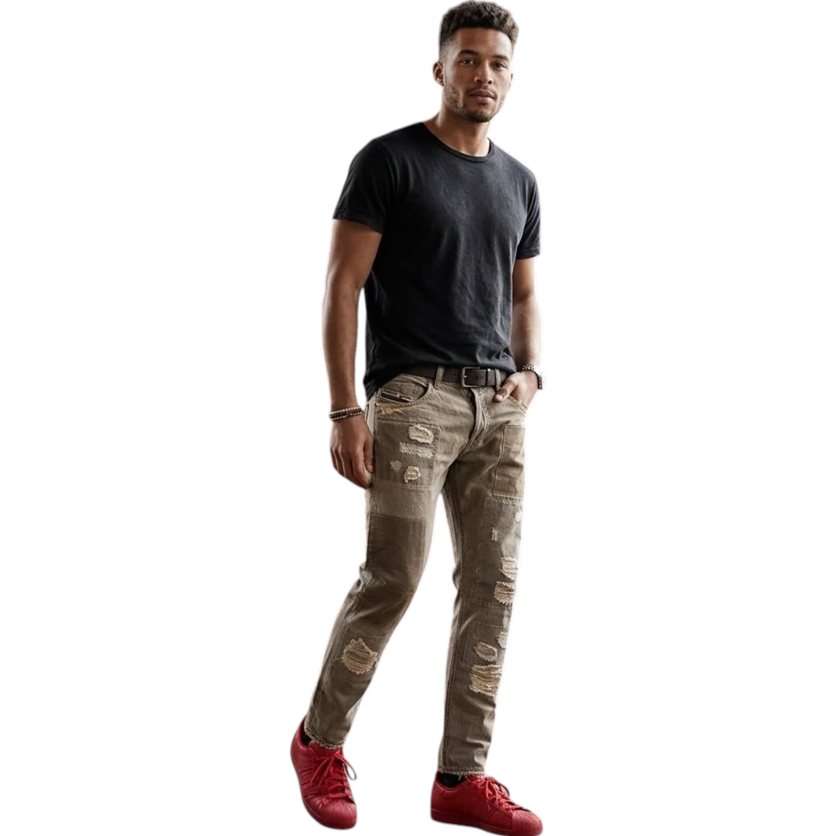 Diesel Black Gold TYPE-2813B mens black denim jeans front view