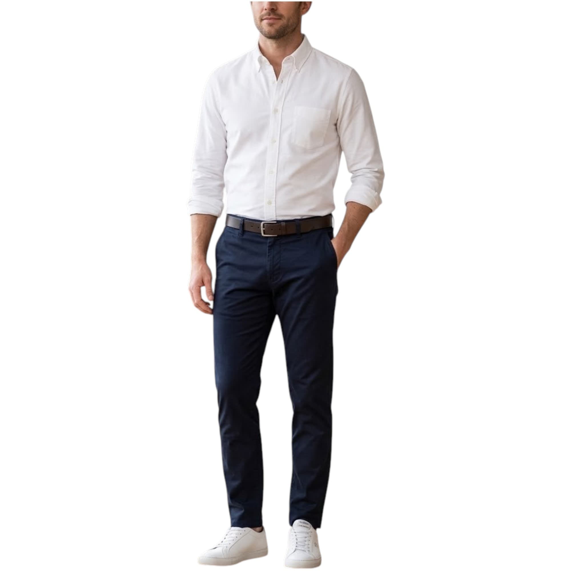 Diesel Chi Pitt black chino trousers front view, slim fit design