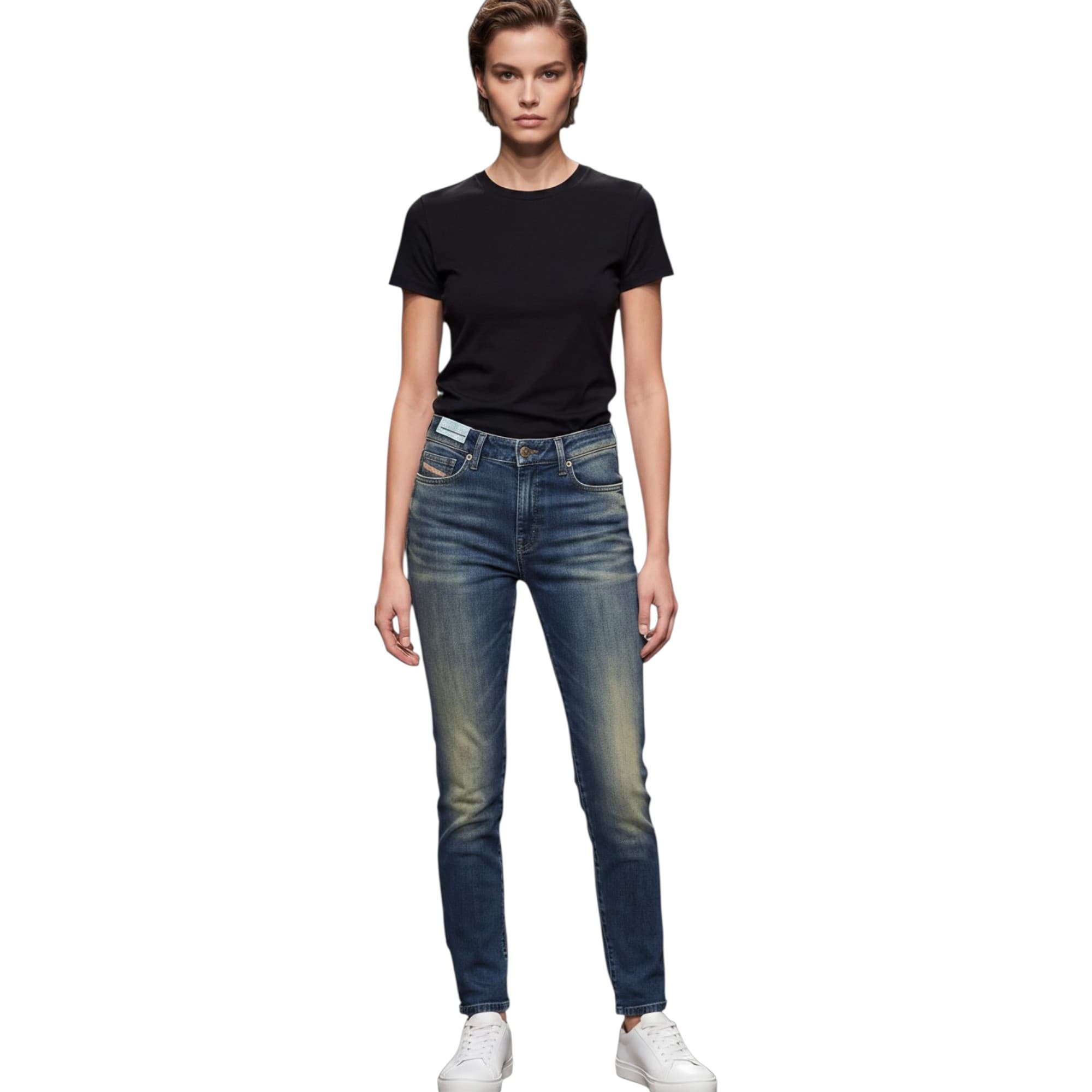 Diesel DORIS-NE white slim-fit skinny jeans front view
