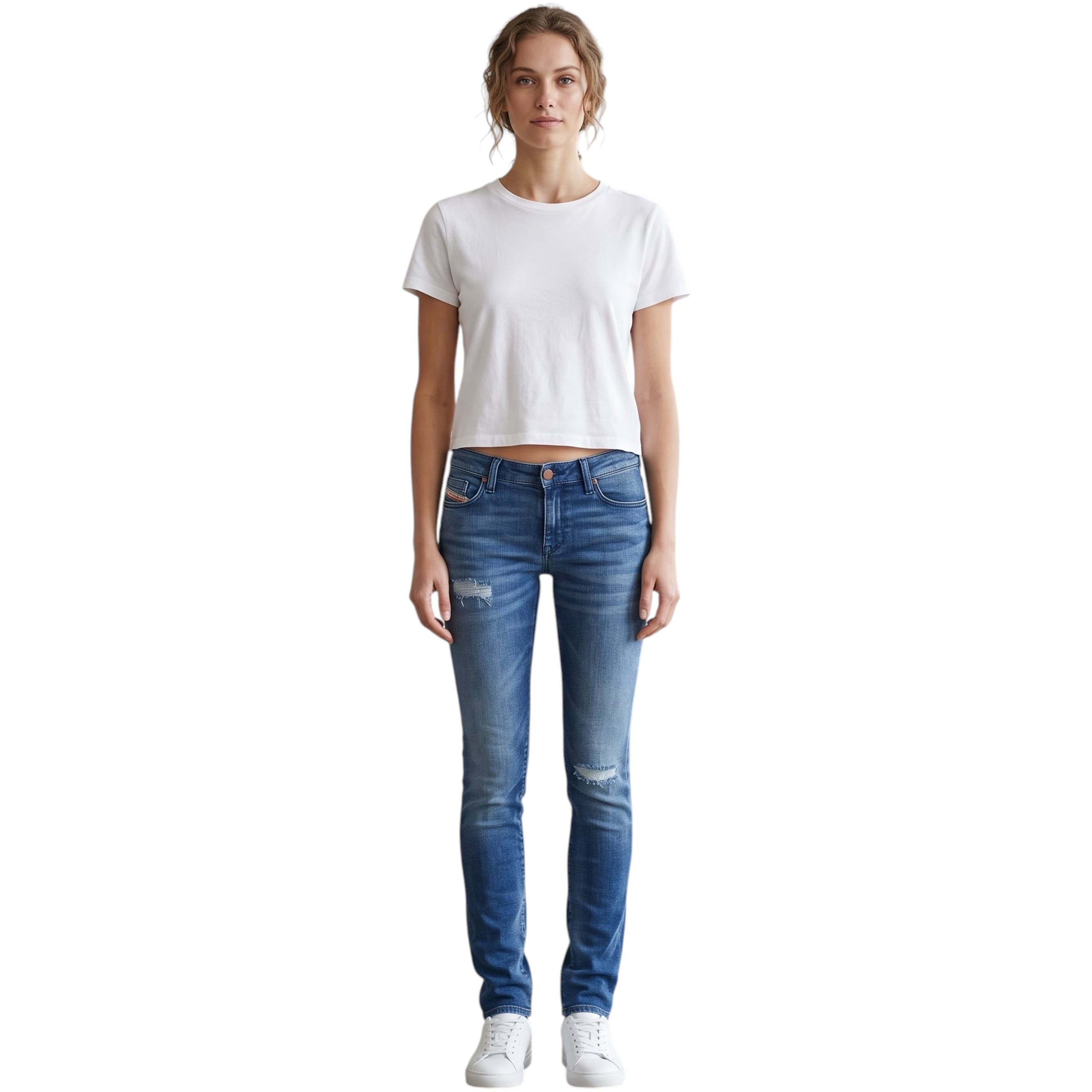Diesel Doris-NE womens sweat jeans front view