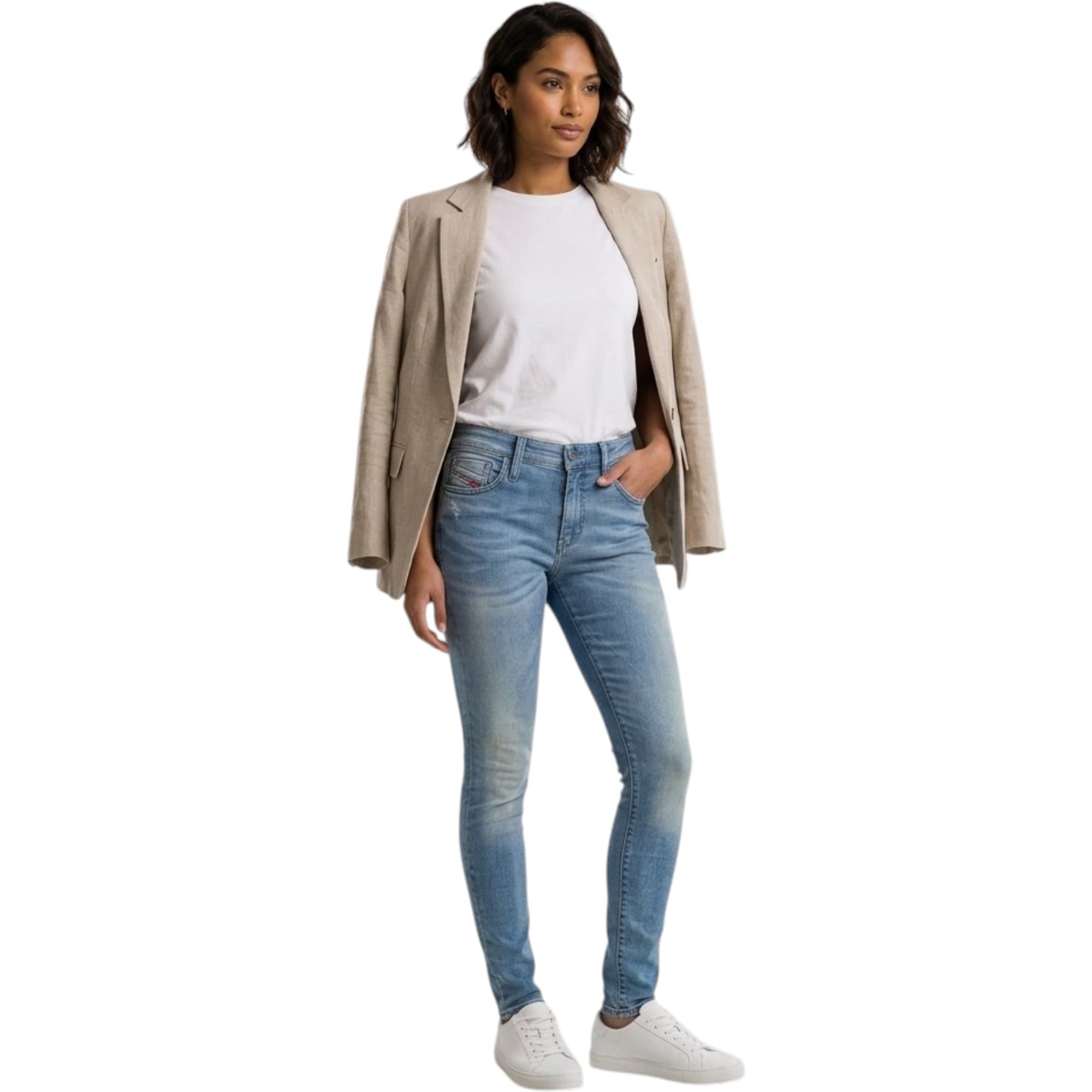 Diesel FAYZA-NE black women's jeans front view