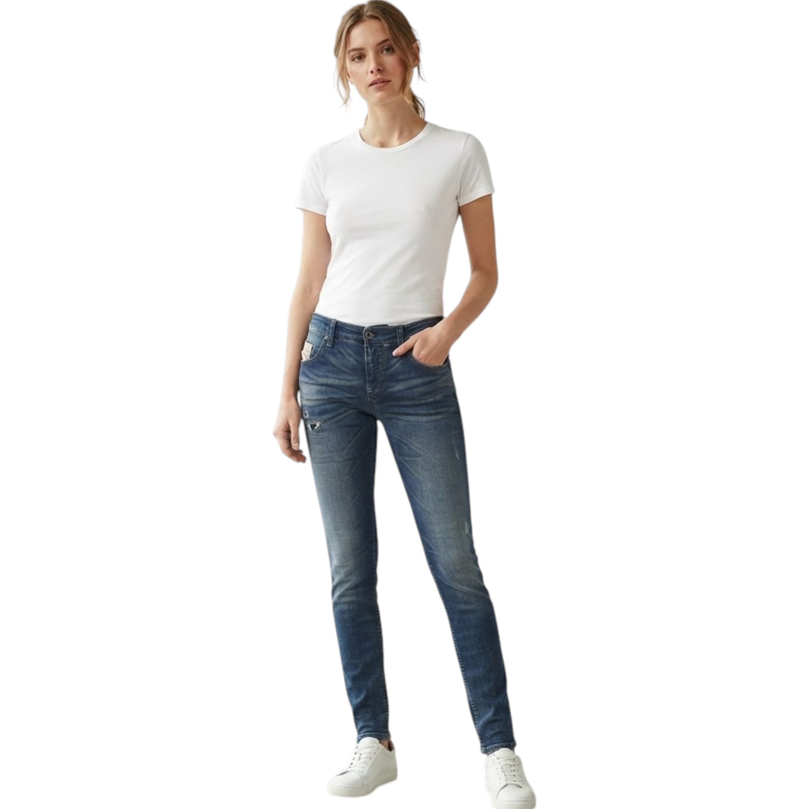 Diesel GRUPEE NE black women's jogg jeans front view, regular slim fit