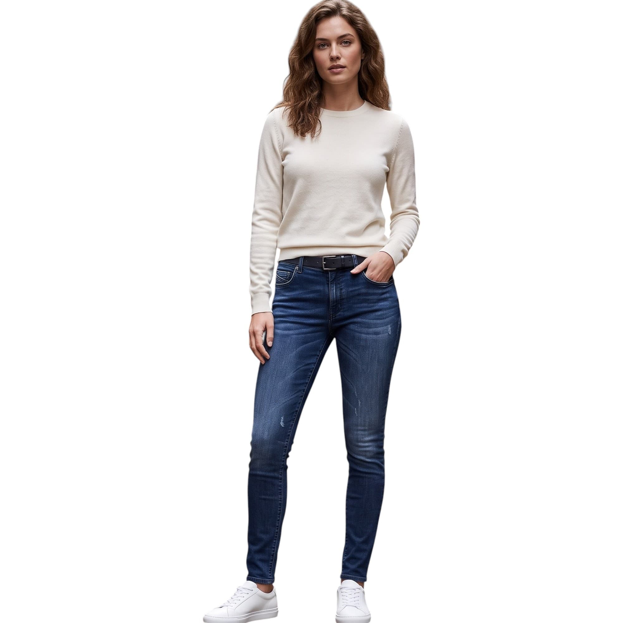 Diesel GRUPEE NE black womens jogg jeans front view