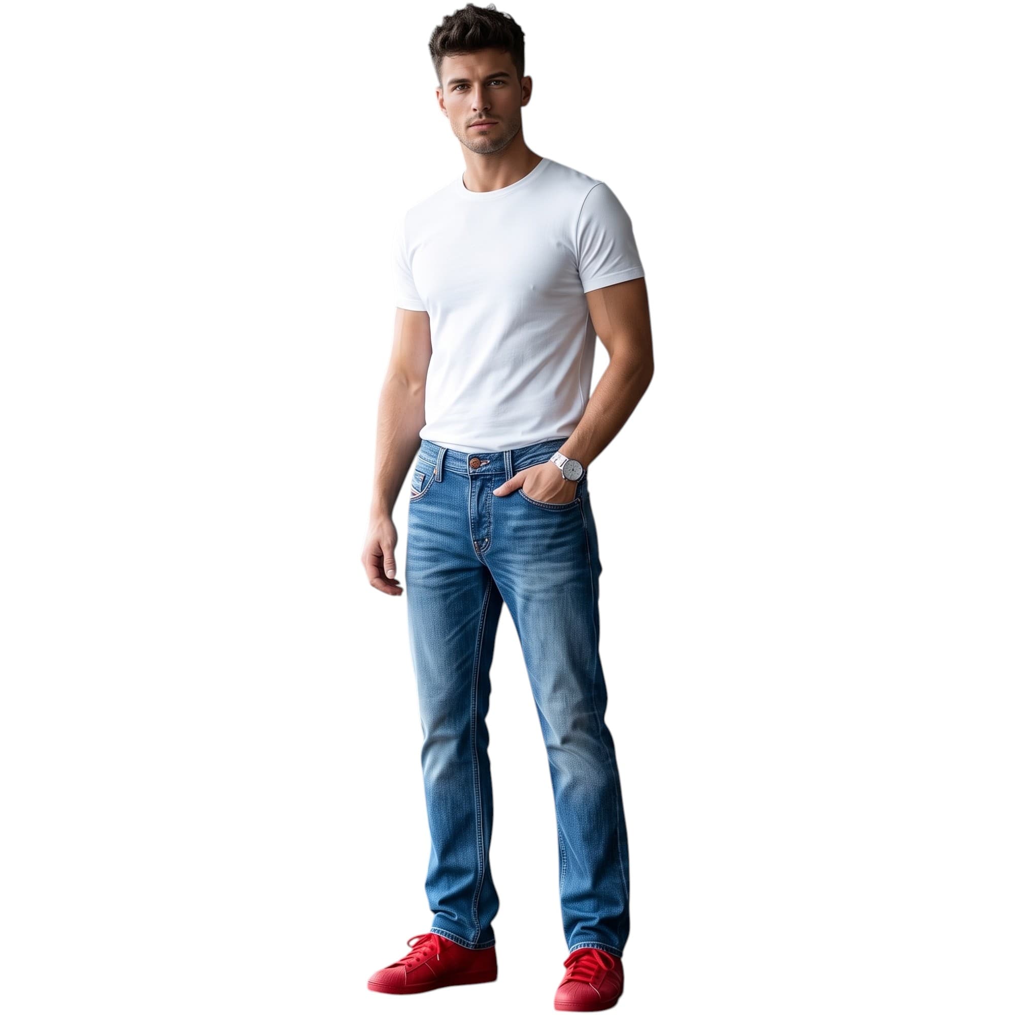 Diesel LARKEE 0RZ49 men's black denim jeans front view