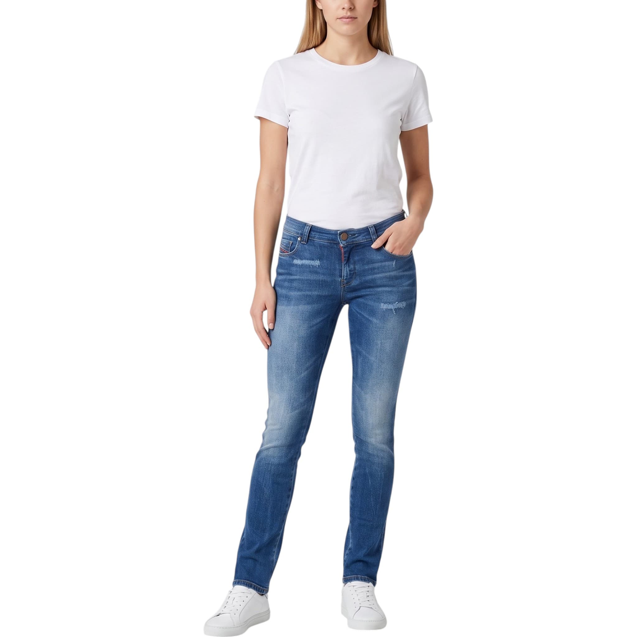 Diesel SANDY C681U women's black jeans front view