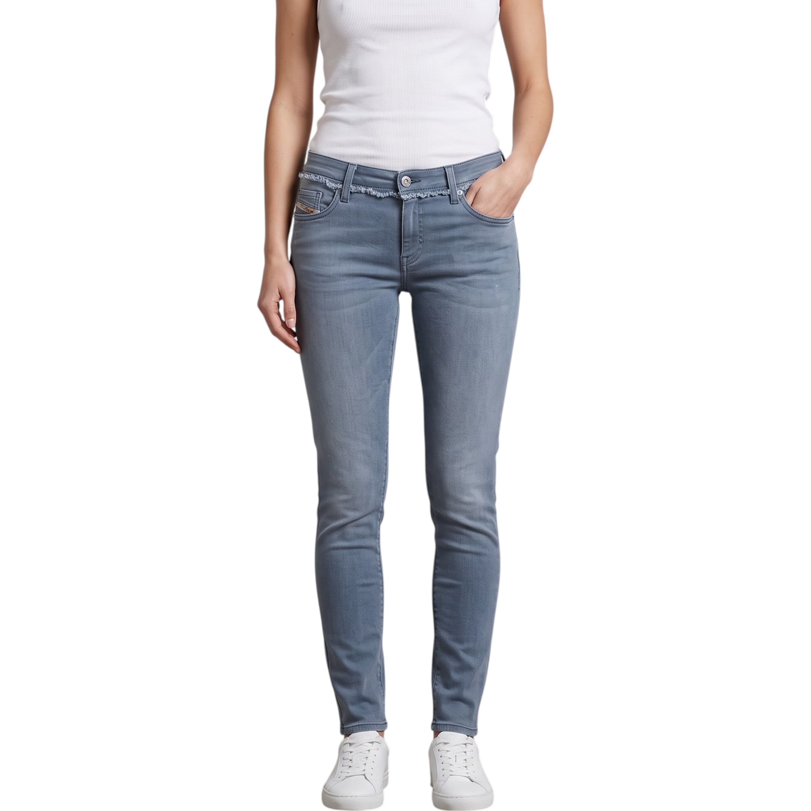 Diesel SLANDY-ANKLE-W women's ankle jeans front view