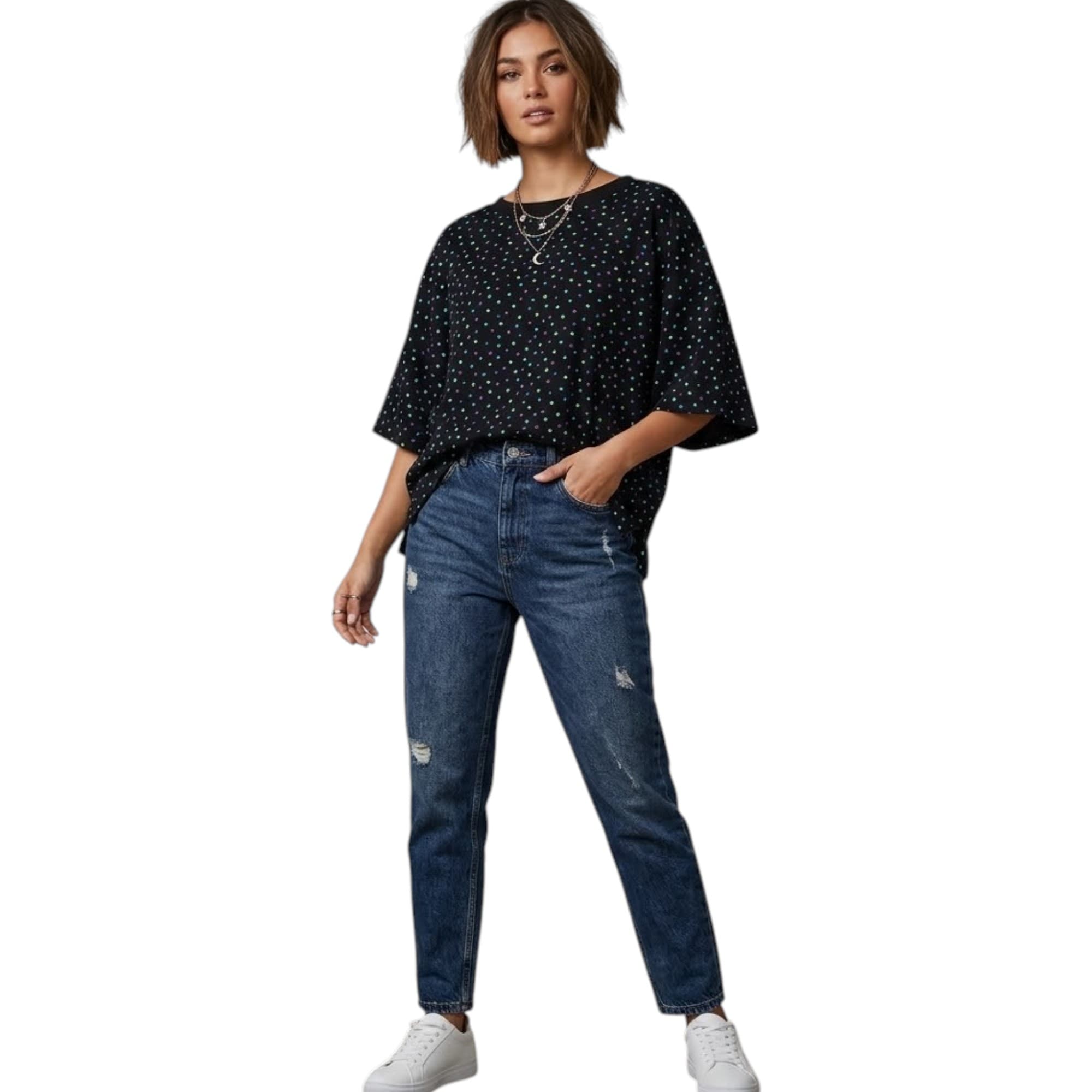 Diesel T LINK TOP womens black silk party top front view