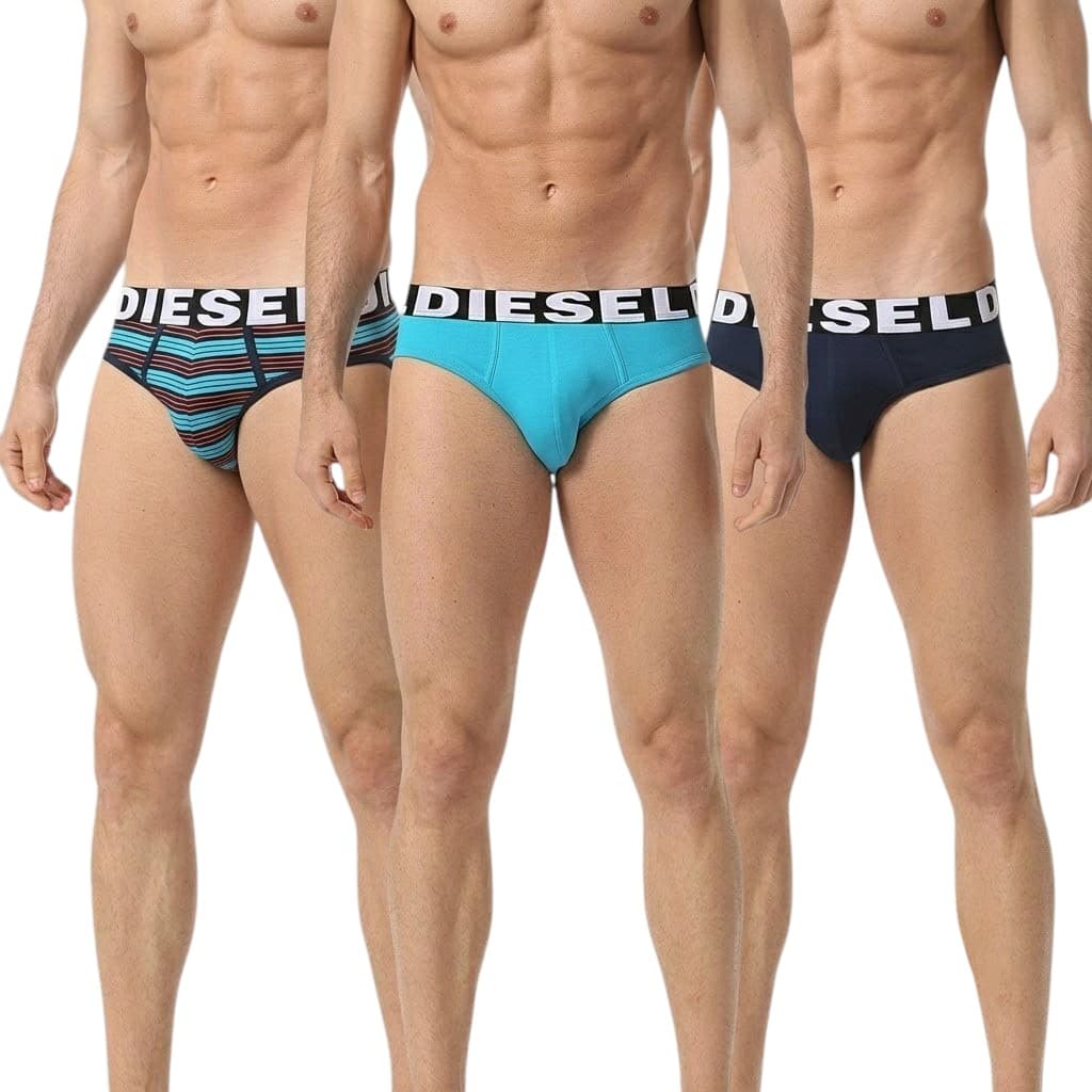 Diesel Umber Ander black men's brief underwear front view