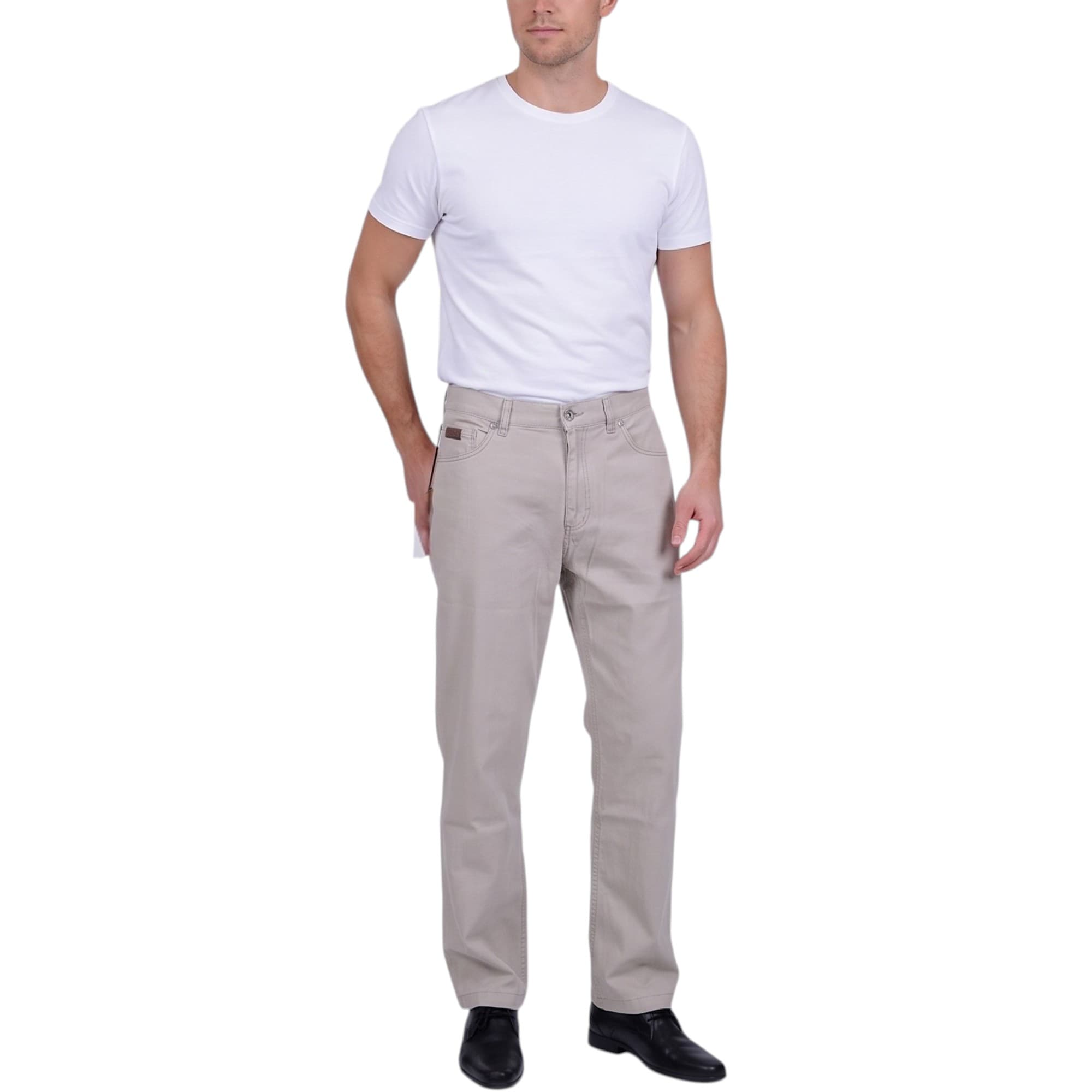 Farah Classic FABS5029 men's black cotton trousers front view