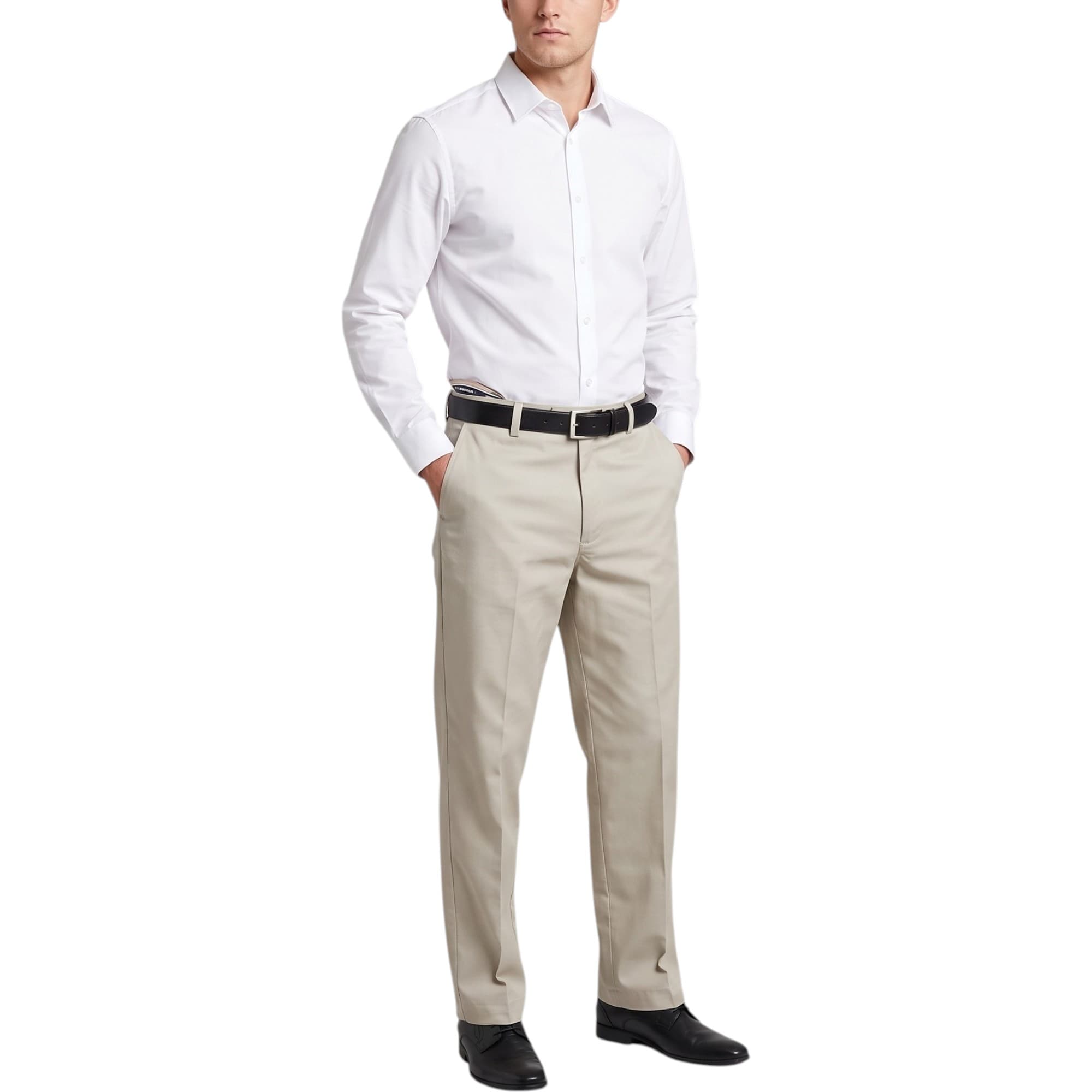 Farah Classic black men's trousers front view, regular fit
