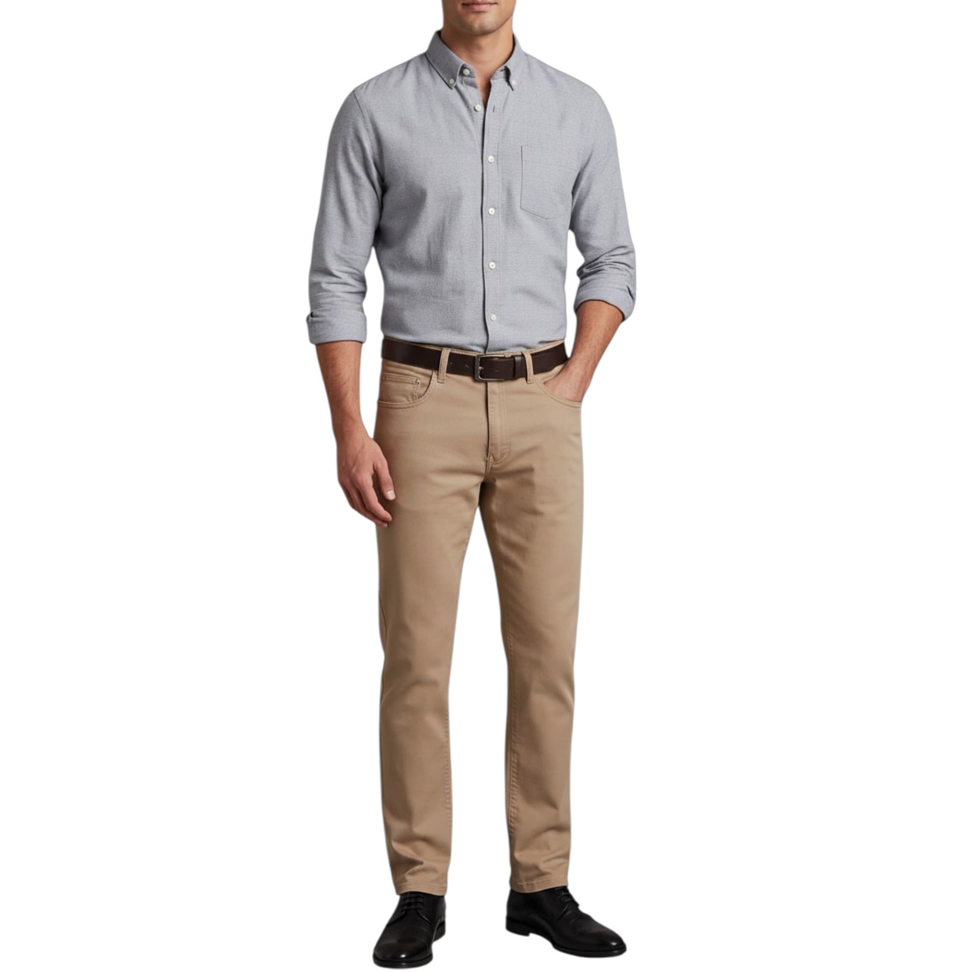 Farah Classic black men's regular fit trousers front view